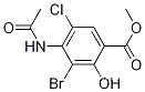 Molecular Structure of 232941-14-9 (Methyl 4-(acetylaMino)-3-broMo-5-chloro-2-hydroxybenzoate)